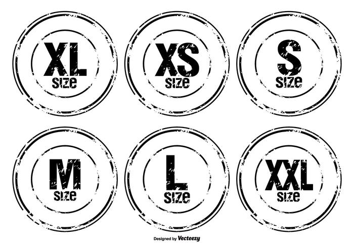 Grunge Style Size Badges vector