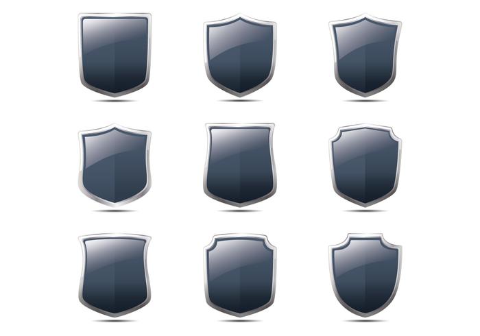 Realistic Blason Shield Shape Vectors