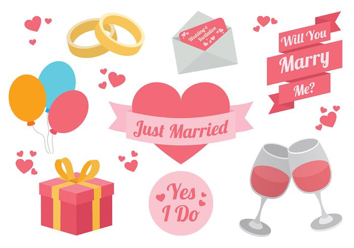 Libre Marry Me Iconos Vector