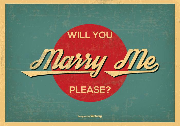 Vintage Retro Style Marry Me Illustration vector