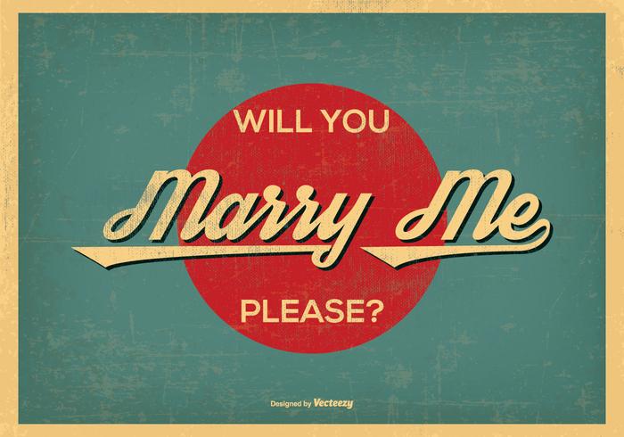 Vintage Retro Style Marry Me Illustration vector