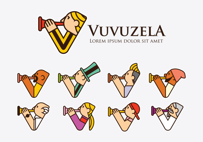 Iconos de Logo de Vuvuzela vector