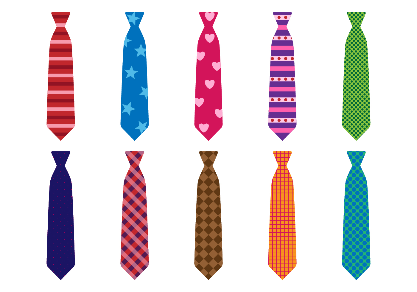 Free Set of Colorful Tie Vector - Download Free Vector Art, Stock