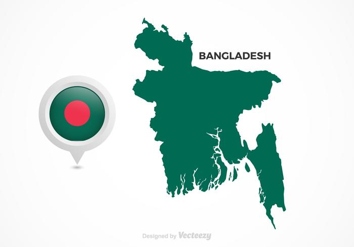 Puntero del mapa de la bandera de Bangladesh del vector libre