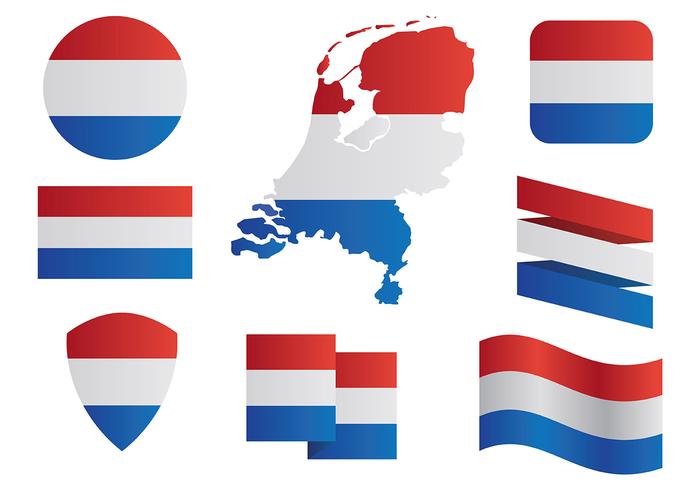 Libre Países Bajos Mapa De Los Iconos Vector