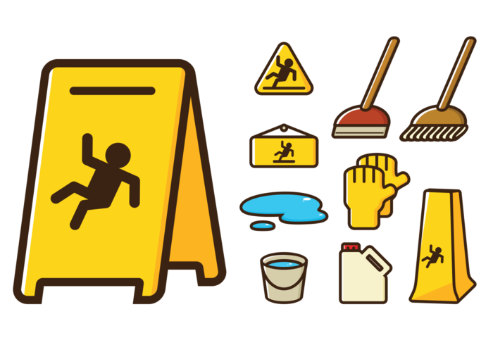 Wet Floor Sign Icons vector