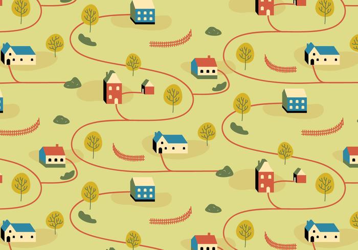 Village Illustration Pattern vector