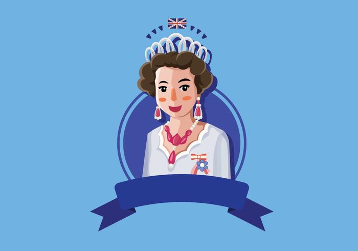 Ilustración de la reina Elizabeth vector