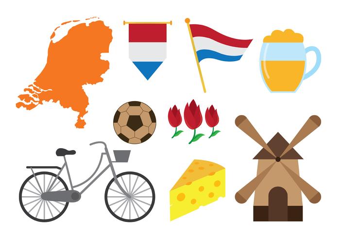 Países Bajos Iconos Vector