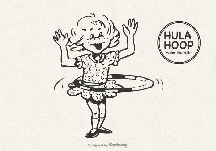 Cartoon little girl playing hula hoop 5112447 Vector Art at Vecteezy