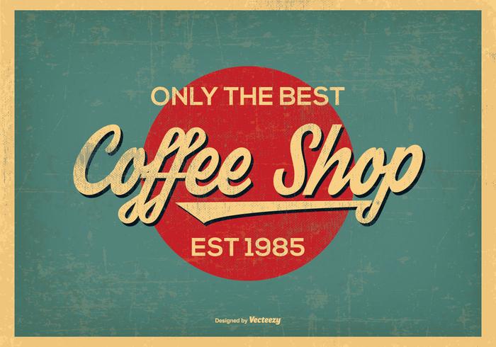 Vintage Retro Style Coffee Shop Background vector
