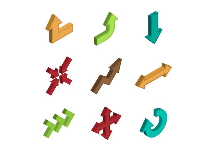 Free Isometric Arrow Vector Free Isometric Arrow Vector
