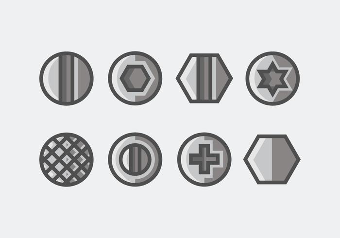 Vectors of screw, nut and bolt