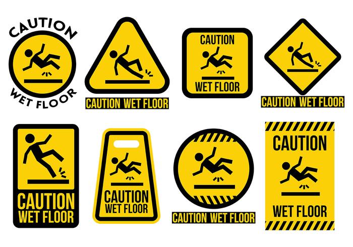 Iconos libres del piso mojado de los iconos vector