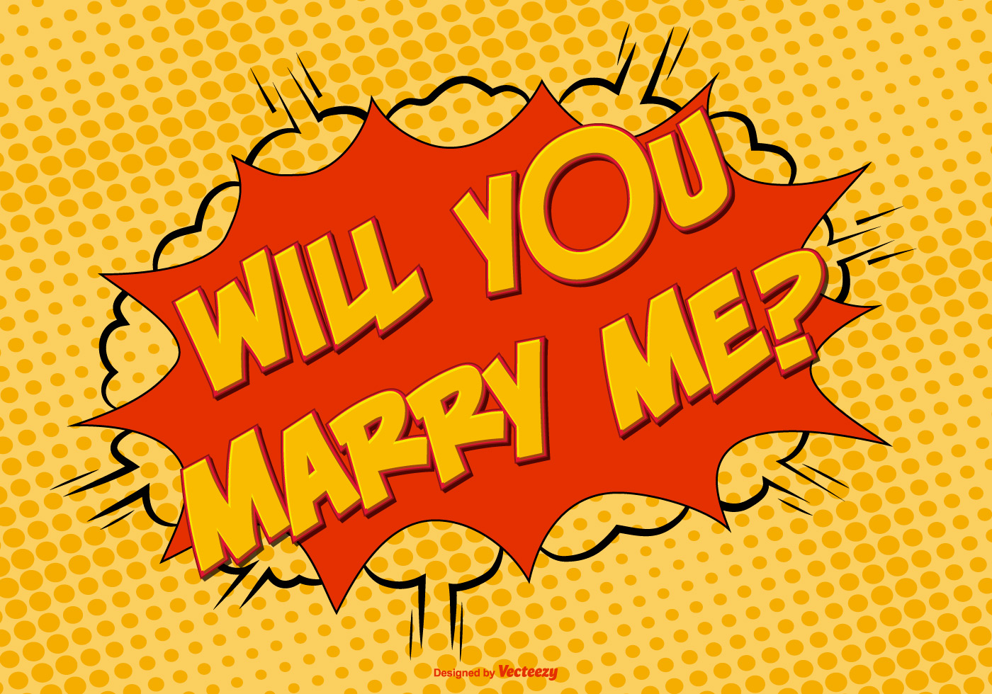 Comic Style Marry Me Illustration - Download Free Vector Art, Stock