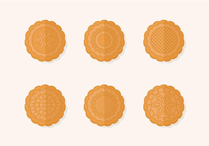 Tradicional Mooncake Vector Set