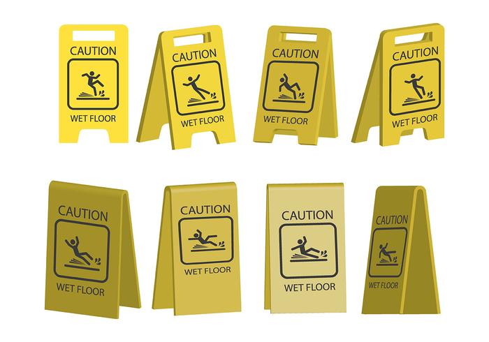 Wet Floor Icons vector