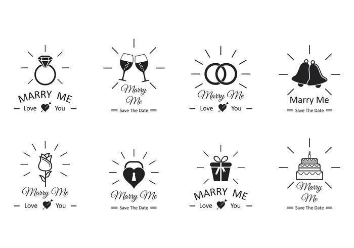 Set Of Marry Me Vector