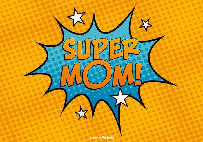 Comc Style Super Mom Illustration vector