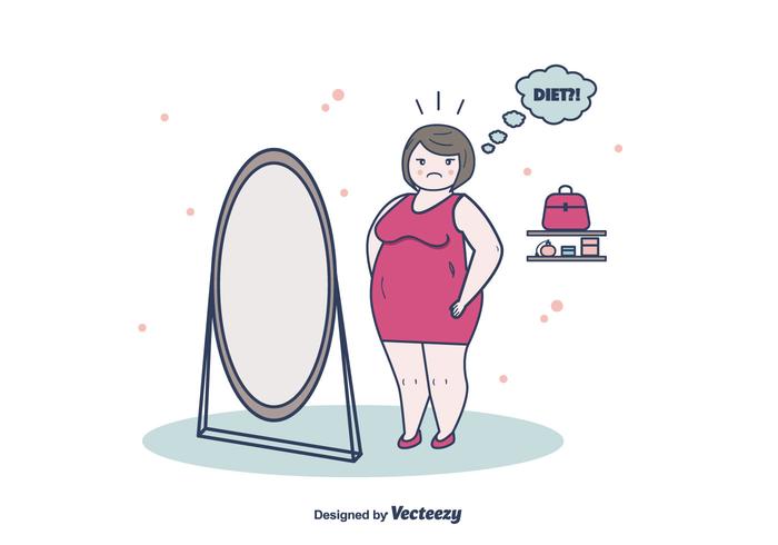 Weight Loss Woman Vector 