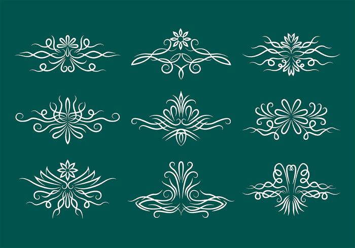 Pinstripe Scrollwork Vector Icons Pinstripe Scrollwork Vector Icons