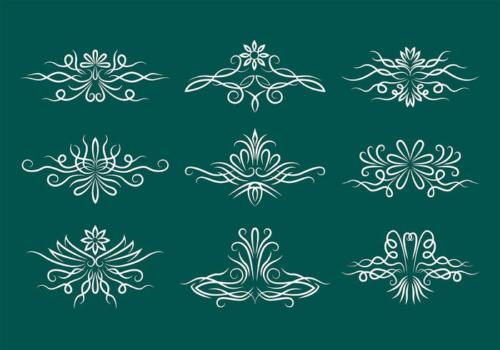 Pinstripe Scrollwork Vector Icons