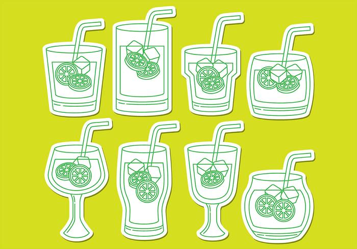 Caipirinha Drink Icons vector