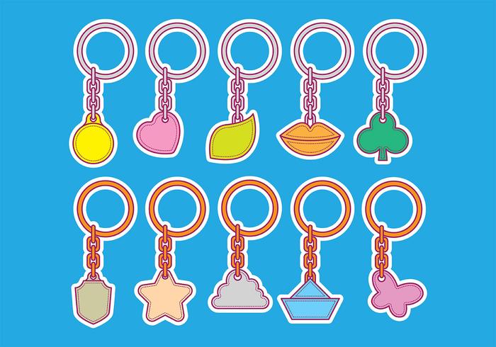 Vector Shape Key Chain Icons Vector Shape Key Chain Icons
