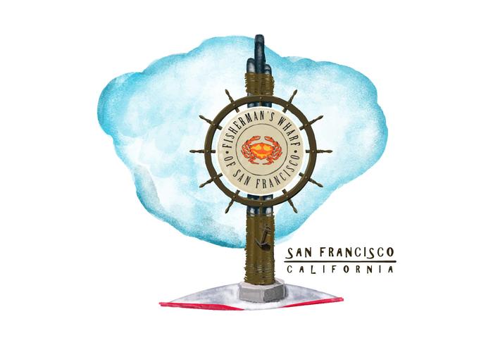 Vector de acuarela de San Francisco gratis