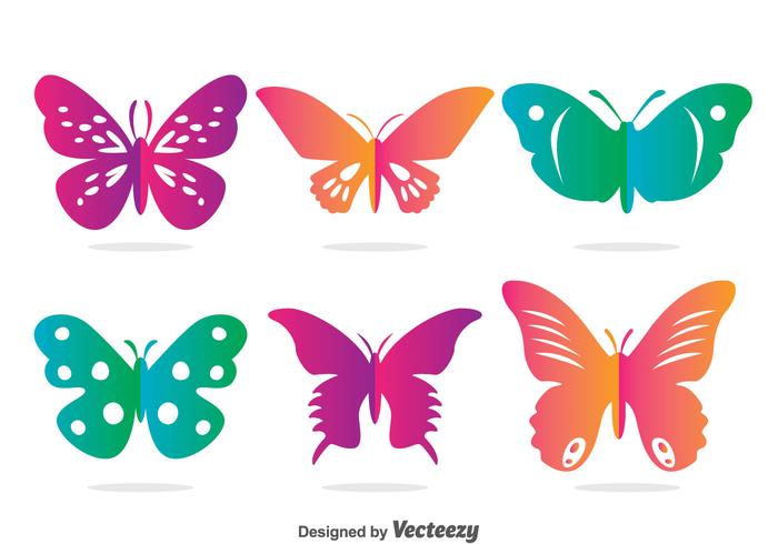 Colorido vector mariposa conjunto