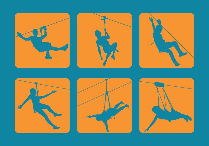 Zipline Silhouette Vector Zipline Silhouette Vector