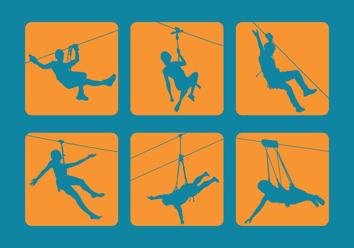 Zipline Silhouette Vector