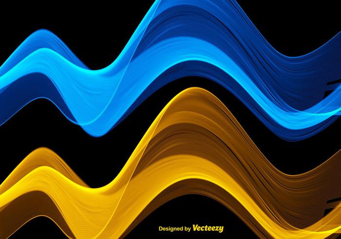 Vector Abstract Blue And Yellow Waves