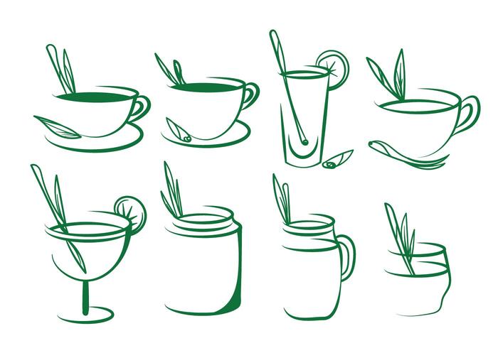 Free Lemongrass Tea Vector Set