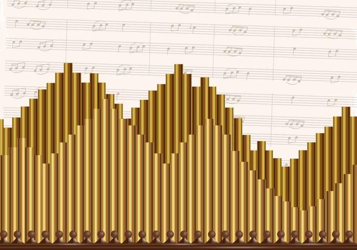 Órgano de la pipa Fondo musical de la iglesia vector