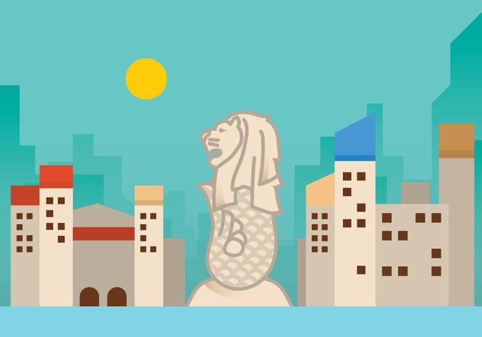 Plano Merlion vector de fondo