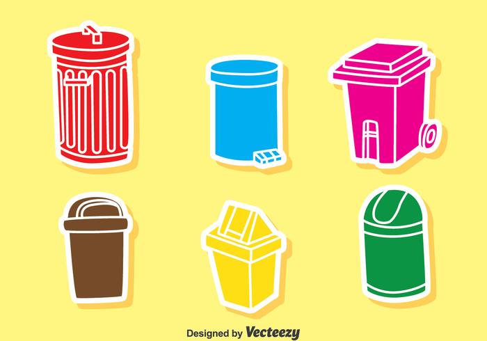 Coloridos iconos de la basura Vector