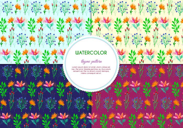 Multi Color Herb Pattern Vectors