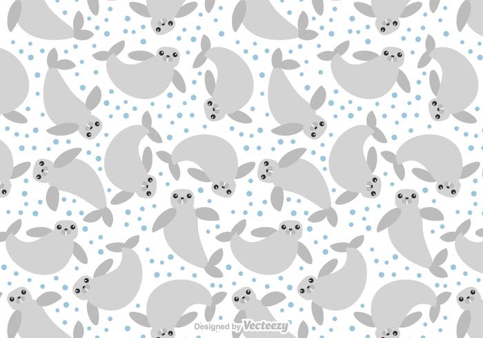 Free Cute Manatee Pattern Vector