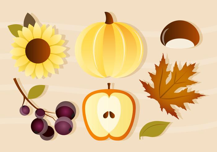 Free Vector Pumpkin and Apple Autumn Elements