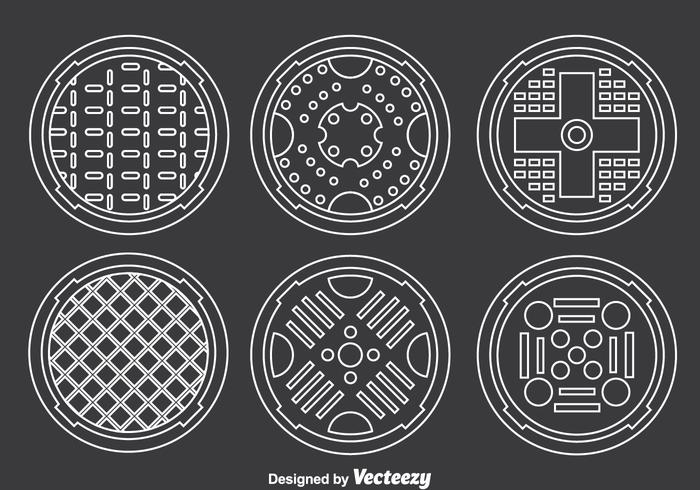 Manhole Covers Collection Vector