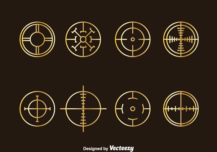 Golden Crosshairs Vector Set Golden Crosshairs Vector Set