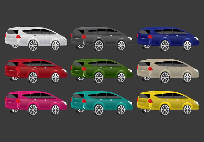 Colorful Prius Vector Icons