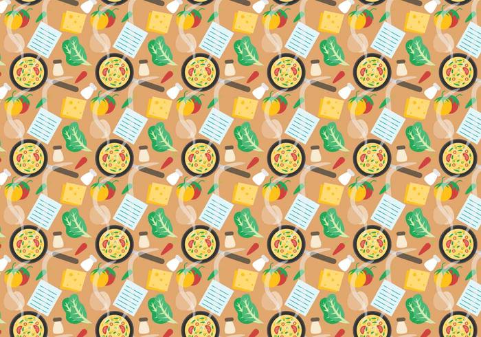 Free Recipe Card with Food Pattern Vector Free Recipe Card with Food Pattern Vector