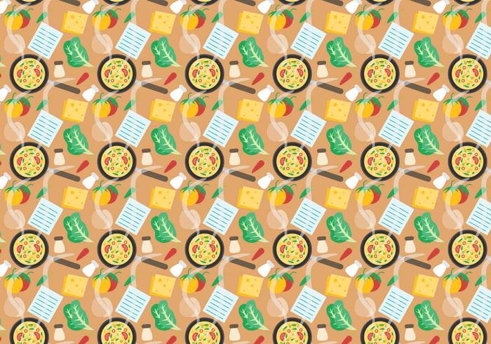 Free Recipe Card with Food Pattern Vector