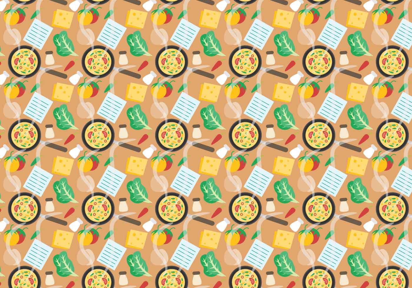 Free Recipe Card with Food Pattern Vector Download Free 