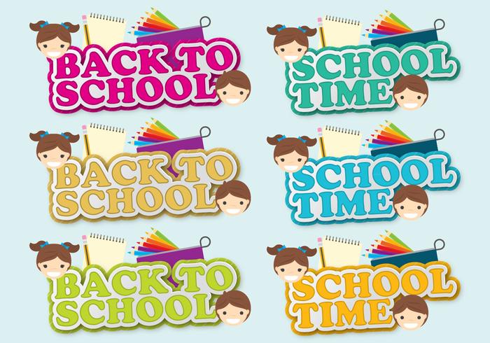 Back To School Shadow Titles vector