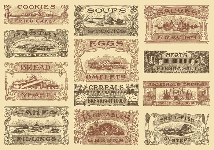 Vintage Recipe Headers vector