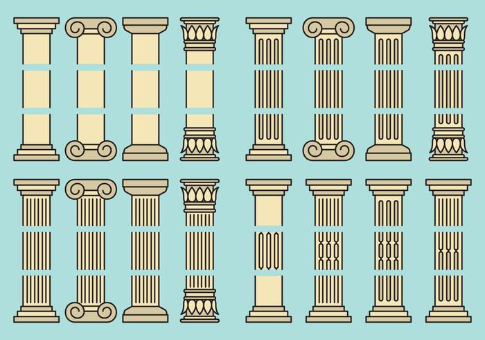 Editable Pillars vector