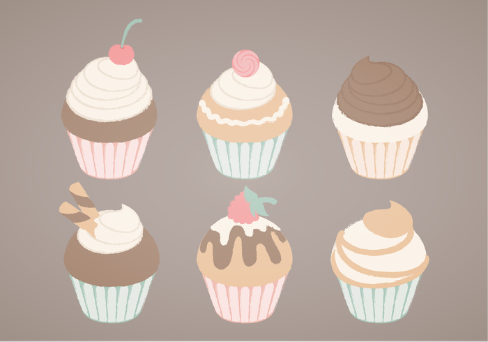 Vector Cupcakes Illustration Vector Cupcakes Illustration